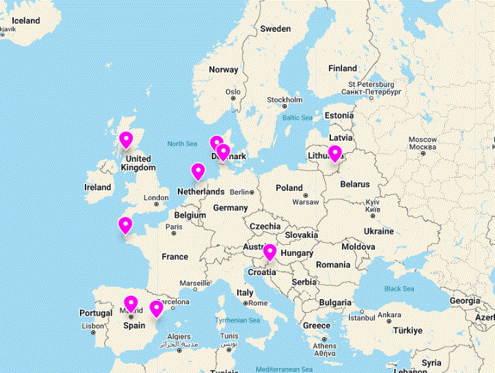 Map that shows the locations of Pluriwell dissemination activities around Europe. Map that shows the locations of Pluriwell dissemination activities around Europe.